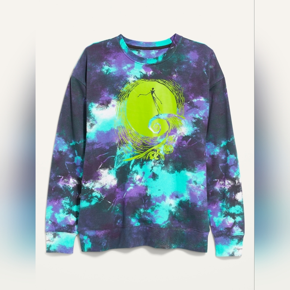 Disney The Nightmare Before Christmas Unisex Tie-Dye Sweatshirt Old Navy XXL NWT